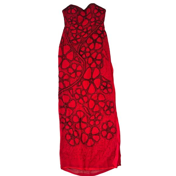 Vintage Silk Beaded Tiffany Design Evening Gown Dress *READ - Picture 2 of 15